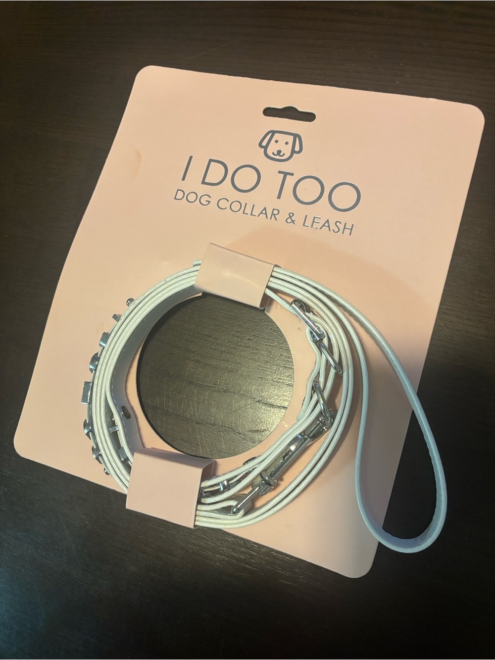 David’s Bridal I Do Too White Dog Collar & Leash Set